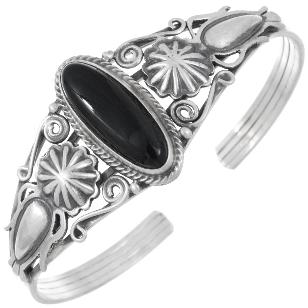 The Midnight Black Onyx & Sterling Cuff