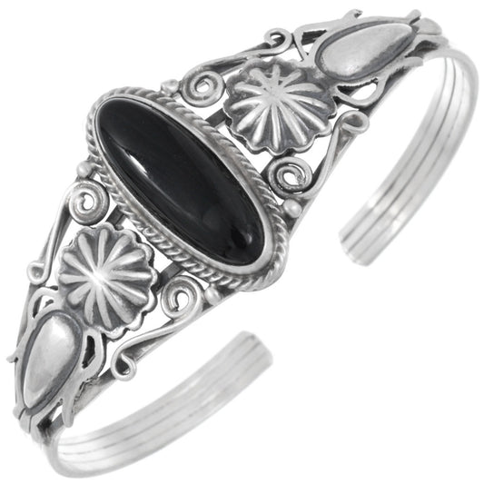 The Midnight Black Onyx & Sterling Cuff