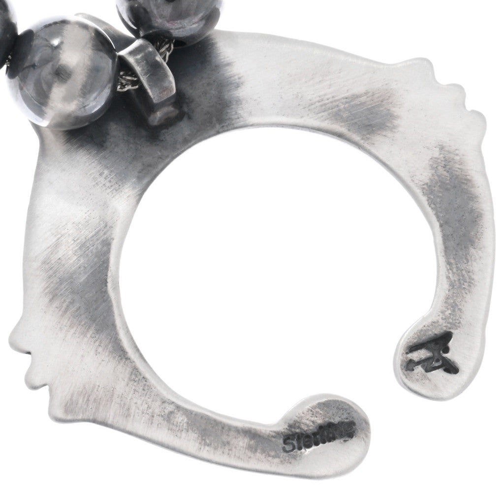 Navajo Sterling Silver Beaded Naja Necklace-25” long