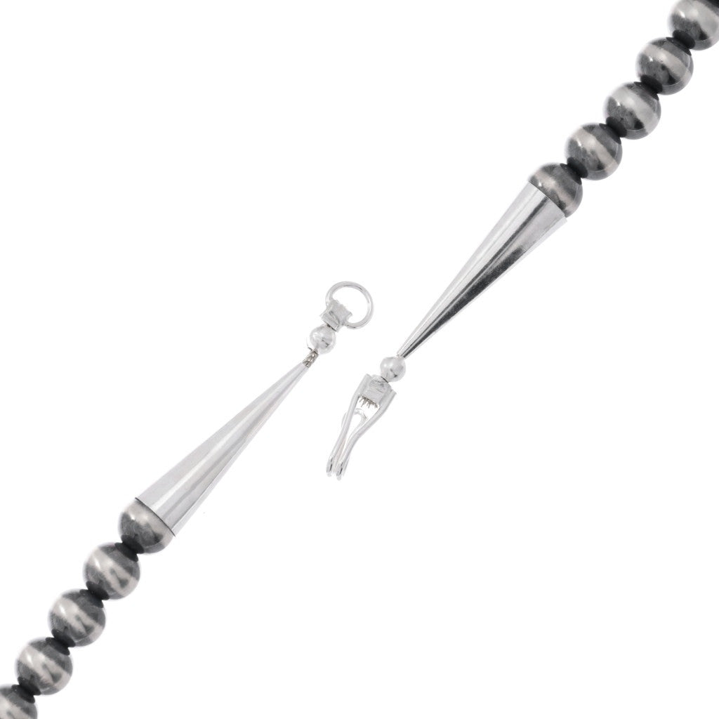 Navajo Sterling Silver Beaded Naja Necklace-25” long