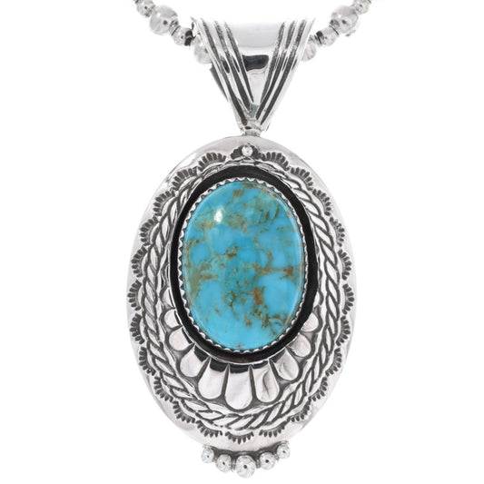 Sterling Silver Shadowbox Turquoise Pendant