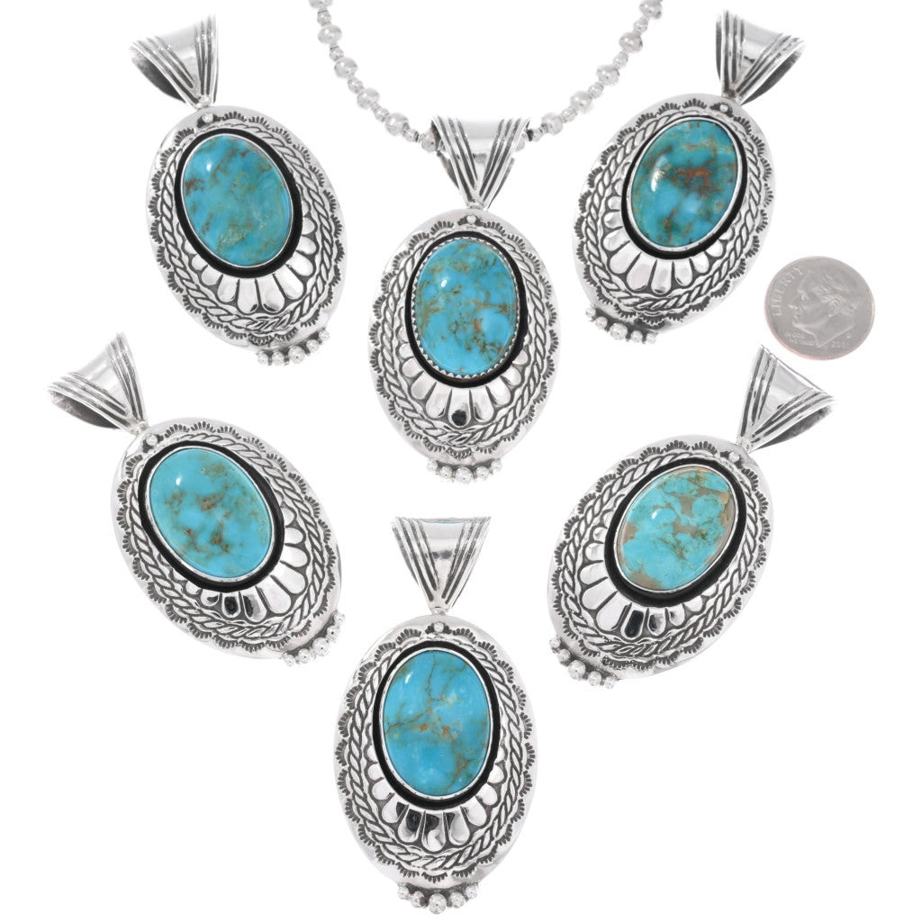 Sterling Silver Shadowbox Turquoise Pendant
