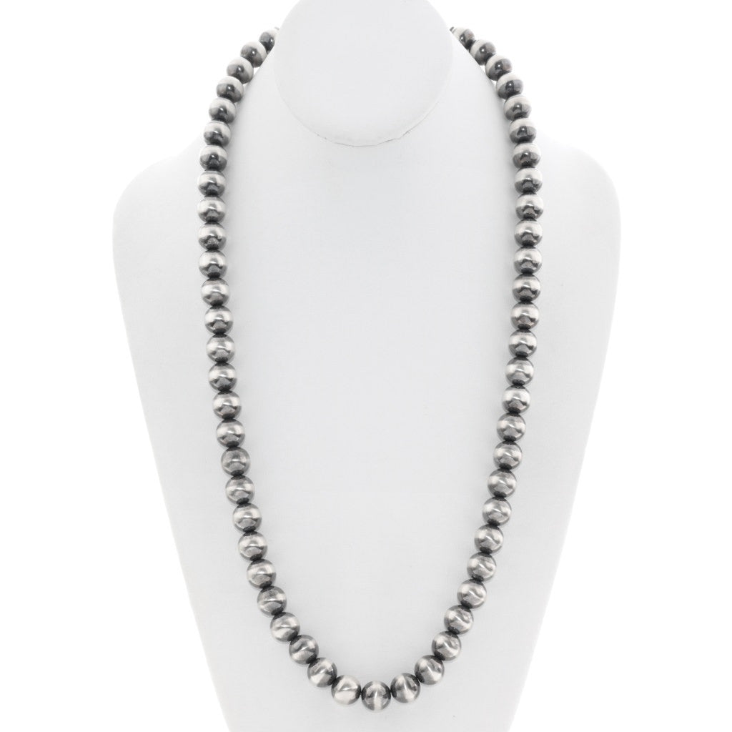 12mm Antiqued Sterling Silver Desert Pearl Necklace