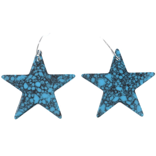 Turquoise Gibsite Star Earrings