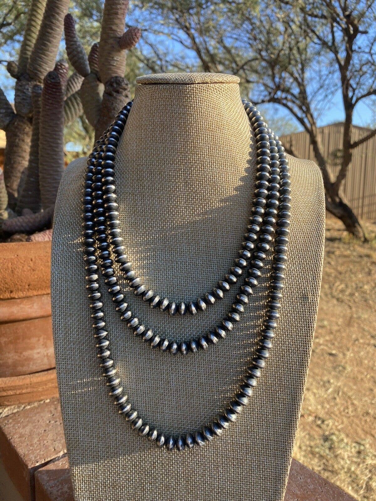 20” Sterling Silver Handmade Saucer Beads-9mm
