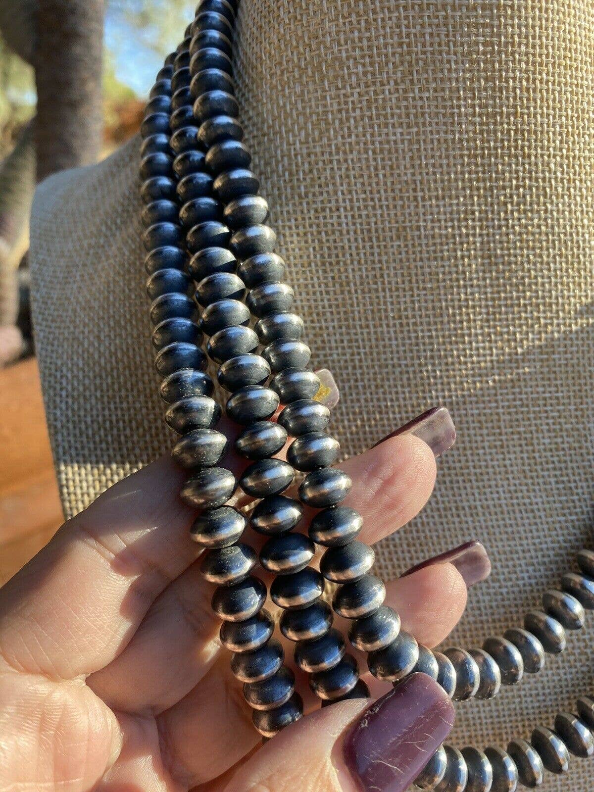 20” Sterling Silver Handmade Saucer Beads-9mm