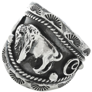 Men’s Navajo Sterling Buffalo Ring
