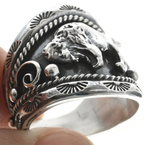 Men’s Navajo Sterling Buffalo Ring