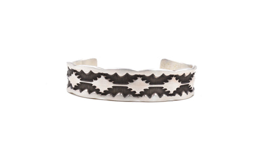 Jerrold Tahe Silver Stamped Cuff