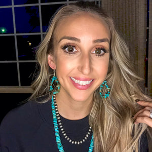 Turquoise Teardrop Hoop Earrings