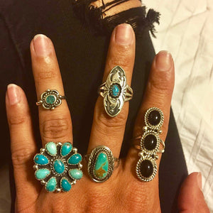 Navajo Turquoise Cluster Ring