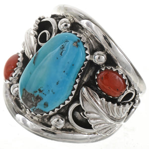 Men’s Turquoise and Coral Ring