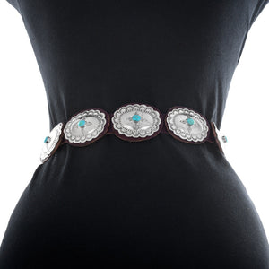 Navajo Turquoise & German Silver Concho Belt
