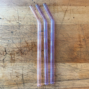 Glass Bent Straws - Handmade