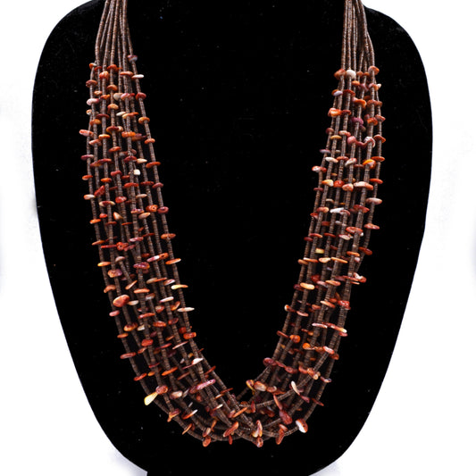 10 Strand Spiny and Penn Shell Heishi Necklace