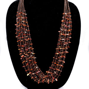 10 Strand Spiny Oyster and Penn Shell Heishi Necklace