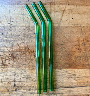 Glass Bent Straws - Handmade