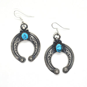 Turquoise and Sterling Naja Earrings
